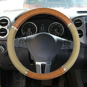 Housses de volant pour Lux Grip Car Cover Protection Syn Leather Wood GrainSteering