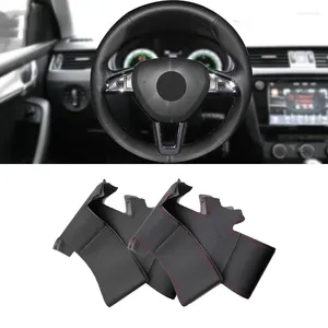 Stuurwiel Covers Voor Skoda Octavia Superb Citigo Fabia Rapid 2013-2024 Roomster Yeti Kodia Karoq Auto Cover Trim geperforeerd Leer