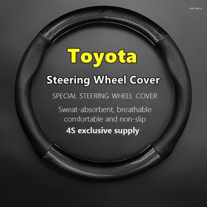 Stuurwiel Covers Voor Toyota Cover Leer Koolstofvezel Fit Camry RAV4 Corolla 86 Reiz Wish CHR Celica Vitz Highlander Yaris