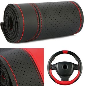 Couvre-volant quatre saisons universel en cuir microfibre anti-dérapant Style Sport couverture tressée accessoires de voiture direction