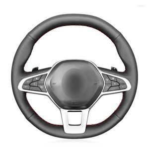 Fundas de volante cosidas a mano, funda de cuero Artificial negro para Clio 5 (V) 2023-2023 Captur 2 2023 Zoe