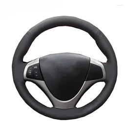 Couvoirs de volant coudre à la main Couverture de voiture en cuir artificiel pour i30 2008 2009 2010 FD Accessoires Style
