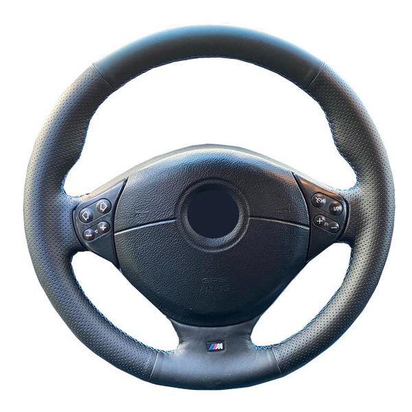 Cubiertas del volante Cosido a mano Cubierta del automóvil Envoltura de gamuza de cuero para M Sport E36 1996-2000 E39 1995-2001 Z3 E36/7 E36/8 1998-2002Steering Cove