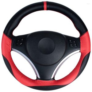 Cubiertas de volante Cubierta cosida a mano para automóvil Manual Costura simple Una pieza Universal Deportes Color a juego Moda