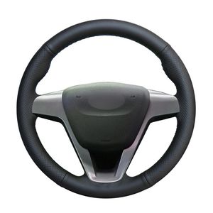 Cubiertas de volante cosidas a mano negro PU cubierta de coche de cuero Artificial para Lada Vesta 2022 Xray 2022-2022Steering