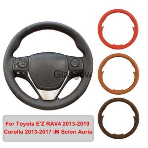 Steering Wheel Covers Handstitched Artificial Leather Car Steering Wheel Cover For Toyota E'Z RAV4 Corolla iM Scion Auris Steering Wheel Braid x0705