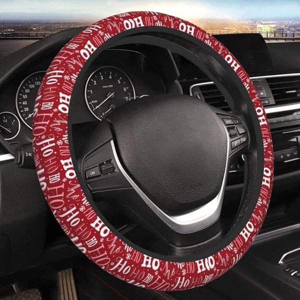 Cubiertas del volante Patrón Ho Patrón divertido Cubierta de Navidad Accesorios de decoración del automóvil Envoltura para hombre y mujer