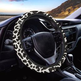Cubiertas del volante INSTANTARTS Estampado de leopardo Cubierta antideslizante Neopreno Protector de agarre para automóvil Auto Wrap