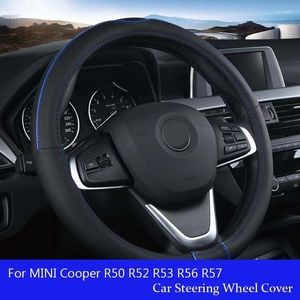 Couvre-volant en cuir PU housse de voiture pour MINI Cooper R50 R52 R53 R56 R57 R58 F55 F56 F57 Countryman R60 F60