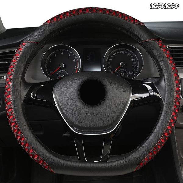 Fundas de volante LIGOLIGO Funda de cuero para coche para Renaults Duster Megane 2 3 Koleos Logan Sandero Scenic