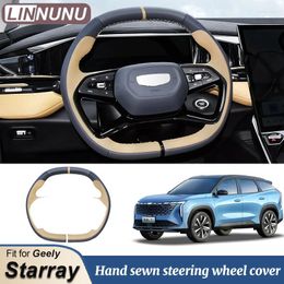 Couvre-volants Linnunu en cuir Stitch de voiture sur la couverture d'enveloppe ajustement pour geely boyue l altas accessoires diy couture respirant starray