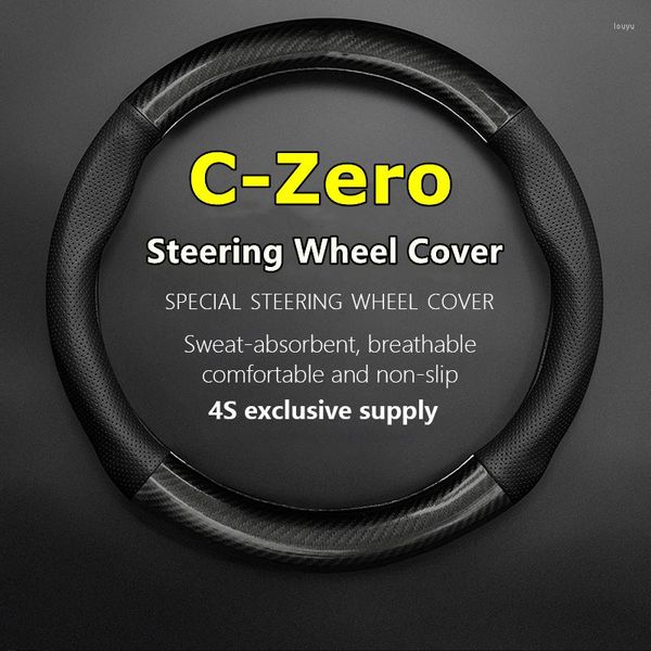 Cubiertas del volante Sin olor fino para C-Zero Cover Cuero genuino Carbon Fit C Zero 2011