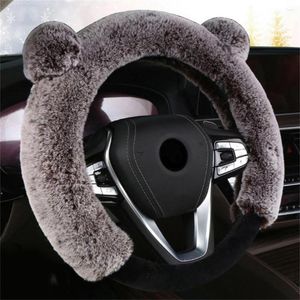 Housses de volant Protecteur pratique Coussin en peluche Antidérapant Protection Auto Décoration