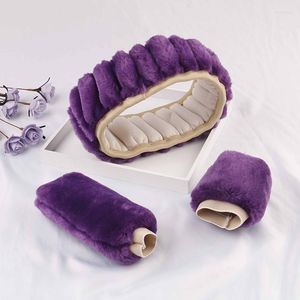 Stuurwielafdekkingen Purple Cover Handrem CAR Automatische / Warm Super Dikke pluche tandwielverschuivingskraag verkopen