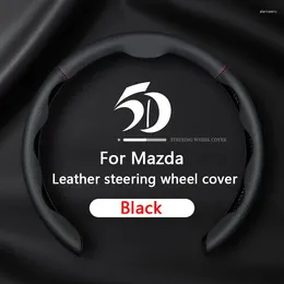 Stuurwiel Covers Echt Lederen Auto Cover Ultradunne Universele 38 cm Voor Mazda 2 3 5 6 Atenza Axela CX30 CX4 CX5 CX8 CX9