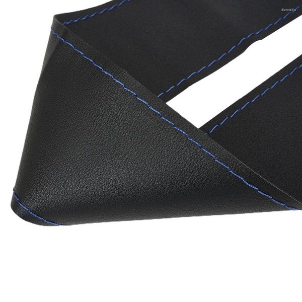 Couvre-volant Kit de couture couverture main véhicule antidérapant 37-38 cm noir cuir de vachette respirant bricolage Durable