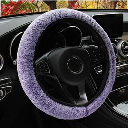 Stuurwiel bedekt zachte lange pluche 3 kleuren autoverdekking Universal Auto Interior Accessories Winter Warm Car Styling