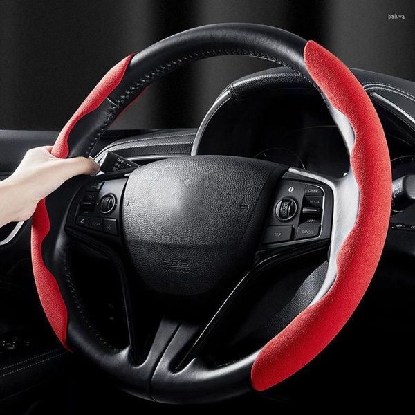 Housses de volant housse en daim pour poignée antidérapante s'adapte à tous les intérieurs de voiture universels confortables absorbant l'usure de la sueur