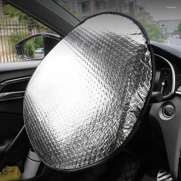 Cubiertas del volante Bloqueador solar Protector interior automático Papel de aluminio duradero Parasoles para automóviles Reflectante Universal Anti-calor Parasol