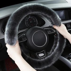 Couvre-volant Super doux en peluche couverture universelle voiture hiver chaud moelleux accessoires automobiles pour hommes