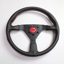 Stuurwiel omvat universele 14 inch 340 mm zwarte kleur echte lederen drift sport racen racen game hoogwaardige auto -onderdelen aanpassing van hoge kwaliteit