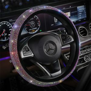 Stuurwiel bedekt Universal 37-38cm Crystal Car Cover Bling Styling Luxe Auto AccessoriessTeerTeer