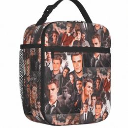 Stefan Saatore The Vampire Diaries TV Show Isulated Sacs de lunch école de travail DAME SAATORE FEAKER CHARMER THERMAL THERMAL LANCH BOX O0MV #