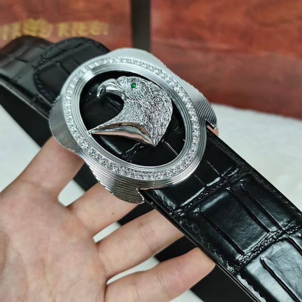 StefanoRicc homme ceinture designer marque de luxe crocodile cuir véritable ceintures de qualité supérieure ceinture officielle vente directe d'usine rétro couple 3,8 cm