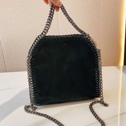 Stella McCartney Falabella Mini Tote Bag Woman Metallic Sliver Black Taly Shopping Dames Handtassen Leer Crossbody Schoudertas Niche High Sense