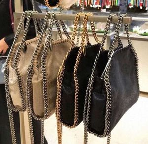 Stella McCartney Falabella Mini Tote Bag Woman Metallic Sliver Black Taly Shopping Dames Handtas Leer Crossbody Schoudertas Europeaan en Amerikaanse mode4