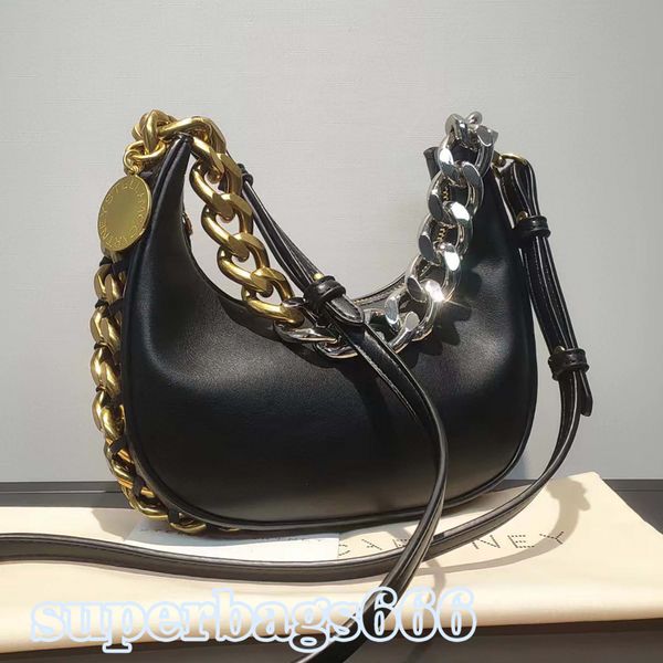 Stella mccartney falabella mini fourre-tout femme métallique femmes sac à main en cuir de haute qualité sacs à bandoulière portefeuille sac à main ruban noir minuscule sac de shopping léger