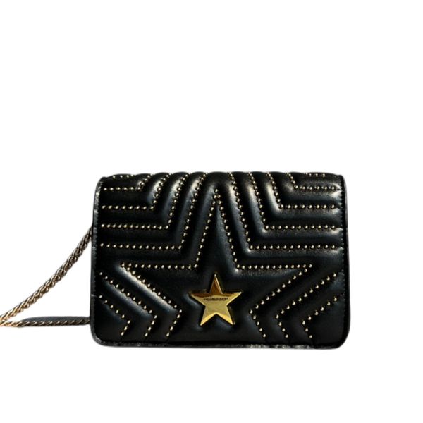 Stella Mccartney Flip 10A 1 1 Sac à rivets classique Sac à bandoulière en chaîne pour femme Grande capacité Matériau en cuir Pentagramme Accessoires en métal Sac de créateur ID Luxury_bag1588