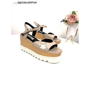 Stella McCartney Star Shoes Summer Sandals Dames Ontwerpen Echt lederen casual schoenen Wedge platform naakt kleur