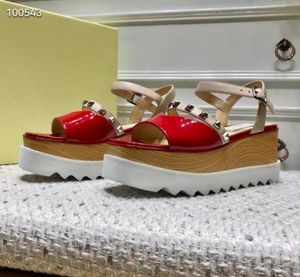 Stella McCartney Women Sandals Rives Design Fashion Wedge Platform Genuine Leather Casual Zapatos1686579
