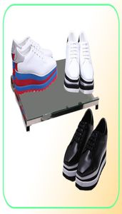 Stella Women Boots Star Platform Shoes Top Quality Calfskin Genuine cuir 8cm wedge oxfords elyse sneakers2550273