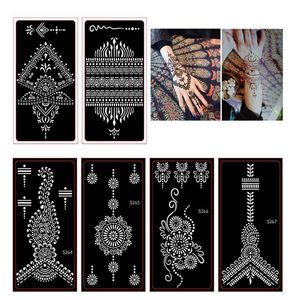 Pochoirs 50 pièces pochoir de tatouage pour main doigt peinture Mehndi indien temporaire paillettes aérographe henné tatouage pochoir modèles en gros