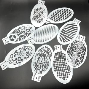 Stencils 9 stcs Body Painting Stencils Zebra Stripes Jungle Turtle Skow Snow Effect Reptile Ridge Flash Tattoo Face Paint Cartoon Make -up