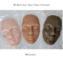 Plantillas al por mayor 3D realista cara completa mejor práctica piel de silicona para maquillador 3 colores