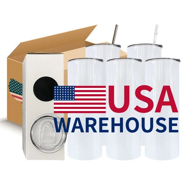 25 unid / cartón 20 oz Sublimación en blanco Vasos Acero inoxidable Doble pared con aislamiento Tazas para automóviles Botella de agua Vacío iCups Entrega en 2 días EE. UU. CA Stock