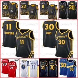 Stephen 30 Curry basketbalshirt Klay 11 Thompson Andrew Wiggins 22 Draymond groen 23 sportshirt wit zwart blauw heren