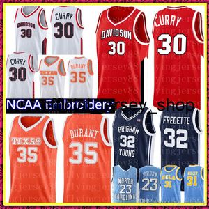 Stephen 30 Curry NCAA Kevin 35 Durant jersey 32 Jimmer Fredette Brigham Young Cougars Basketball Maillots Pas cher en gros