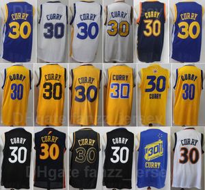 Stephen Curry Basketbal Jersey 30 Mannen All Stitched for Sport Fans Black Green White Yellow Team Color Ademende Pure Katoenen Shirt Uitstekende Kwaliteit te koop