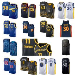 Stephen Curry Basketball Jersey Klay Thompson Green Andrew Wiggins 2023 2024 City Jerseys Blue Black Shirt 30 11 22 Mens Kid Youth