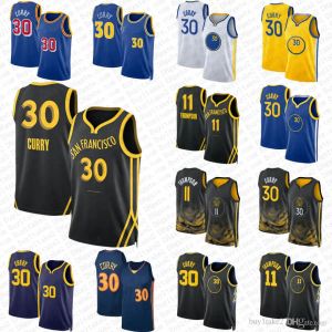 Stephen Curry basketbalshirt Klay Thompson Heren groen Andrew Wiggins 2023 2024 City Jerseys blauw zwart shirt 30 11 22