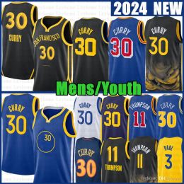 Stephen Curry Klay Thompson Basketball Jerseys Draymond Green Andrew Wiggins 2024 2023 City Shirt Edition Blue Black Jersey 30 11