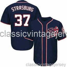 Stephen Strasburg # 37 Navy Baseball Jersey XS-6XL Cousu Hommes Femmes Jeunesse Baseball Jersey