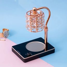 Lampe de table USB à gradation continue, bougie en cristal, chauffe-cire, lampe d'aromathérapie à huile parfumée réglable en hauteur 231228