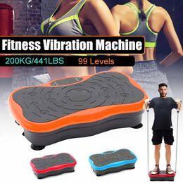 Steppers 200KG exercice Fitness mince Vibration Machine formateur plaque plate-forme corps Shaper 99 niveaux de vitesse avec bandes de résistance 231214