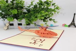 Hélicoptère stéréo Carte postale Carte de vœux 3D Cartes de vœux pour la carte d'invitation de joyeux anniversaire Design 3 9me BB4872158