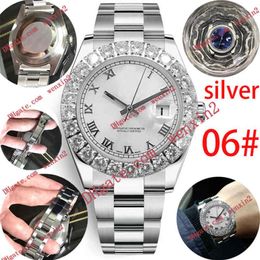 Reloj estereoscópico con diamantes para hombre, números romanos, Mechanica automática, 43 mm, alta calidad, acero inoxidable, resistente al agua, estilo deportivo Class2459